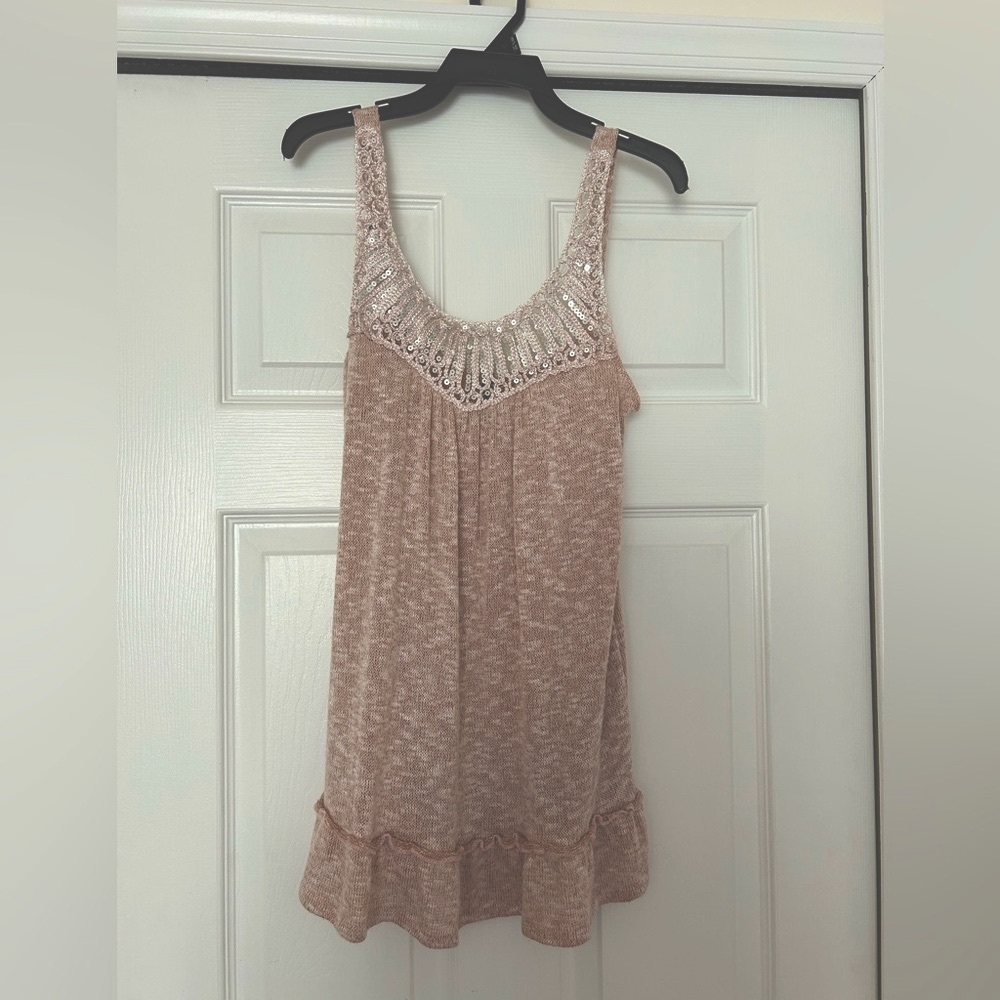 Sequined sweater tank